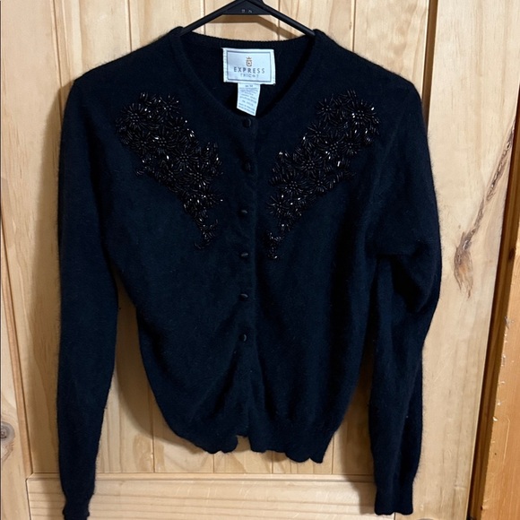 Express Tricot Sweaters - Express Tricot Women's Elegant Black Cardigan button up